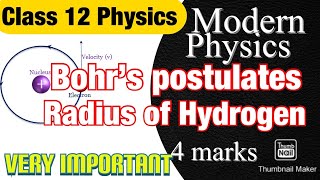 Class 12 Bohr’s Postulates amp Radius of Hydrogen in Nepali  Modern Physics Quantization of Energy [upl. by Cohla828]