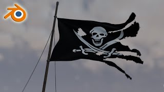 Rasgar tela en Blender Crear una bandera Pirata [upl. by Leifer]