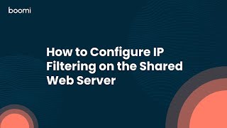 How to Configure IP Filtering on the Shared Web Server [upl. by Dragoon522]