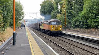 56105 Opens Up Through Barnt Green Hauling Empty Log Wagons With a 2 Tone [upl. by Abramo]