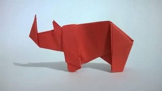 ORIGAMI RINOCERONTE DE PAPEL  origami paper Rhino [upl. by Ehpotsirhc]