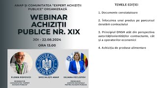 Webinar Achiziții Publice XIX  22082024 [upl. by Llevert]