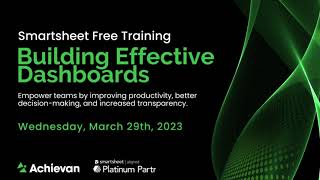 Smartsheet Free Training Building effective Dashboards Part 1 [upl. by Yelserp]