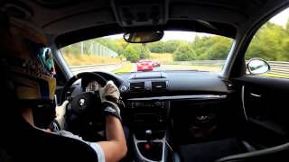 Nordschleife BMW 130i chasing Porsche GT3 RS  Oil spill 03102013 [upl. by Joanie]