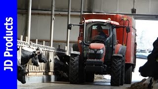 Kubota M9540KuhnFeeding cattleVoerenFütternBiddinghuizenNLAgriculture [upl. by Calli18]