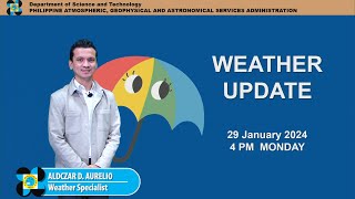 Public Weather Forecast issued at 4PM  January 29 2024  Monday [upl. by Skiba]