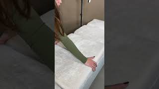 Unpacking a stylish embroidered lash mattress in cream color 🥹 lashstudio lashtransformation [upl. by Ilam]