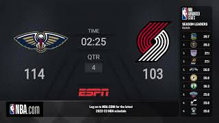 Pelicans  Blazers NBA on ESPN Live Scoreboard [upl. by Hamfurd27]