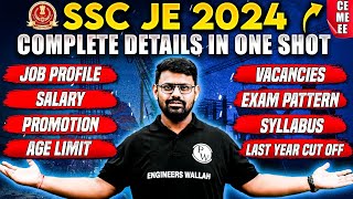 SSC JE NOTIFICATION 2024  Syllabus  Job Profile  Salary  Promotion  All Details in ONE SHOT [upl. by Eineg]