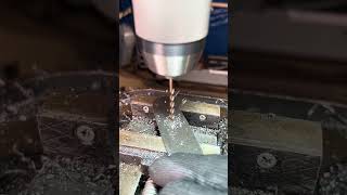 How to drill holes for mounting the knife handle Steel N690 handmade crafting homemade shorts [upl. by Wadsworth]