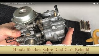 Honda Shadow VT1100 Carburetor Rebuild  Part 1 of 2 [upl. by Eidlog]