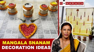 haldi decoration  Mangala Snana  ಮಂಗಳ ಸ್ನಾನ  Wedding rituals  Arishina shastra  Backdrop ideas [upl. by Boeke]