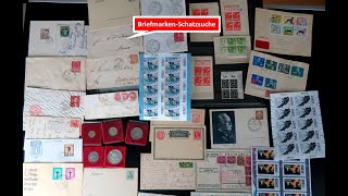 Briefmarken Schatzsuche mit Briefmarken Briefen Karten und Münzen aus der letzten Zeit [upl. by Bortz]