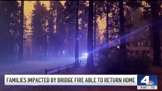 Bridge Fire Evacuation order lifted for Wrightwood community [upl. by Hanahsuar]