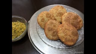 kachori Recipe  Moong dal Kachori  Kachori recipe in Kannada [upl. by Zetrok]