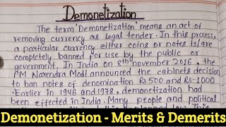 Demonetization Essay In English  Demonetization Merits And Demerits  10 Lines On Demonetization [upl. by Ottinger16]