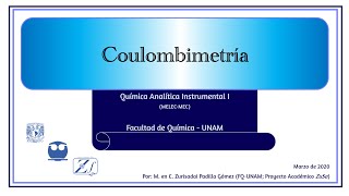 Coulombimetría  QAII  FQ [upl. by Garibald]