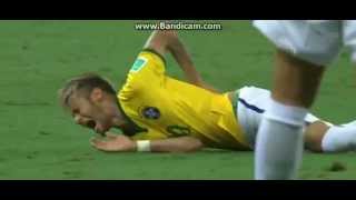 Neymar Injury vs Colombia Brazil vs Colombia FIFA World Cup Brazil 2014 [upl. by Madriene688]