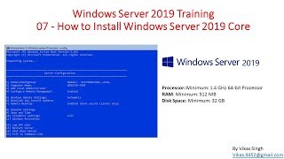 Windows Server 2019 Training 07  How to Install Windows Server 2019 Core [upl. by Ytissahc717]