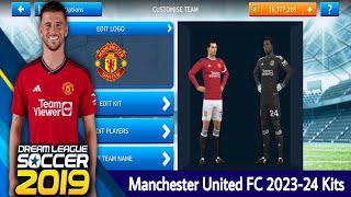 Manchester United FC 202324 Kits  DLS 19 [upl. by Nimrak908]