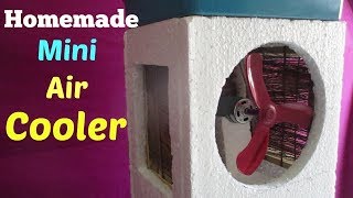 Air Cooler Homemade  How to make Air Cooler at Home with Thermocol and DC Motor [upl. by Anastas]