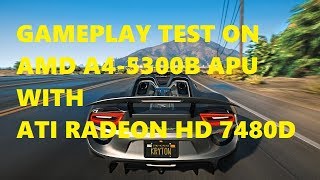 GTA V Gameplay TEST On AMD A45300B APU WITH ATI RADEON HD 7480D  HP 6305 Pro MT [upl. by Jervis538]