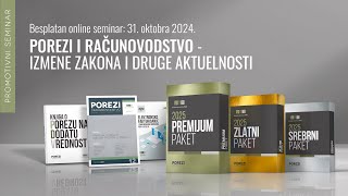 Porezi i računovodstvo  izmene zakona i druge aktuelnosti besplatan online seminar [upl. by Alric]