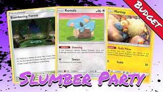 Slumber Party No Rare Challenge Budget Unified Minds Deck PTCGO Gameplay [upl. by Ardnasirhc]