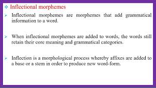 Morphology  Lesson 3  Inflectional and derivational morphemes [upl. by Nwahshar]