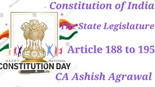 Constitution of India  The State Legislature  Article 188 to 195  Bharat Ka Samvidhaanupsc [upl. by Onivla]