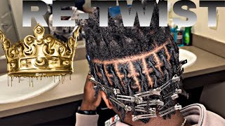 HOW TO DO A RETWIST ON STARTER LOCS👑beginner friendly [upl. by Ahras141]