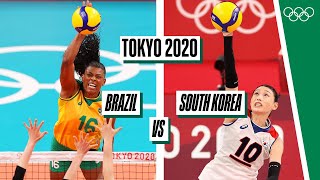 🇧🇷 🆚 🇰🇷  Full Womens Volleyball Semifinal at Tokyo 2020 🏐 [upl. by Knox]