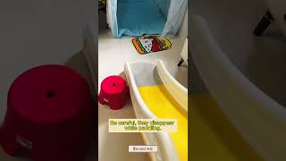 Cubpi and Shin are having a blast on the super speedy slide Hilarious video toys funny trending [upl. by Remat]