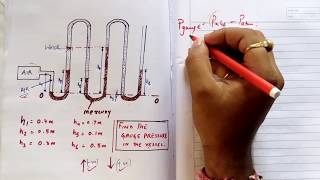 multitube manometer pressure problems Fluid Mechanics lecture [upl. by Felecia]