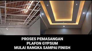 PROSES PEMBUATAN PLAFON DROP CEILING DARI RANGKA SAMPAI JADI [upl. by Moersch]