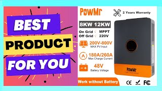 PowMr 8KW 12KW Hybrid Solar Inverter 48V 220V 3 Phase Inverter [upl. by Rebe]