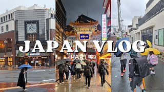 JAPAN VLOG  Rainy days in Yokohama Red Brick Warehouse Chinatown Yamashita Park [upl. by Nosnaj506]