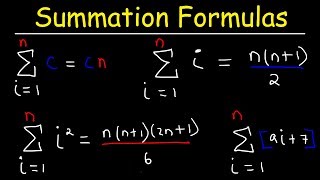 Summation Formulas and Sigma Notation  Calculus [upl. by Birmingham]