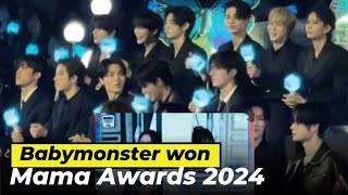 Idols Reaction to Babymonster Winning quotFans Choice Female Top 10quot at MAMA Awards 2024 [upl. by Nivlam948]