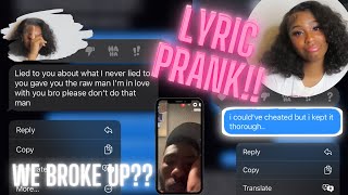 BREAK UP LYRIC PRANK ON BOYFRIEND He gets emotional [upl. by Assecnirp850]