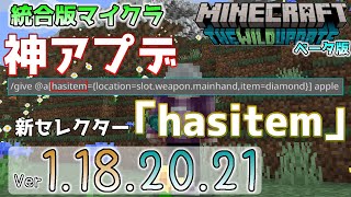 【統合版マイクラ】神アプデ！新セレクター引数『hasitem』今後のワイルドアップデート情報 Beta版 ver1182021【PEXboxWin10 対応】 [upl. by Veron]