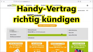 Handyvertrag kündigen winSIM Vertrag kündigen in 1 Minute online  So gehts ganz schnell [upl. by Parshall]