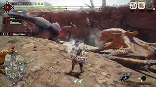 MH Rise  Anjanath vs Tigrex turf war [upl. by Milks]