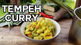 Golden Tempeh Curry with Coconut amp Sweet Potato Recipe Easy PantBased Healthy [upl. by Iru]