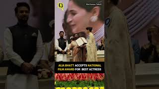 Alia Bhatt Accepts National Film Award for Best Actress shorts [upl. by Enahpad]