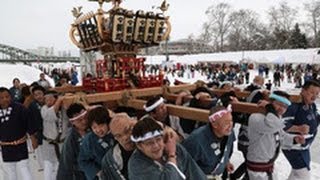 勇壮みこし最終日飾る 旭川冬まつり （20140211）北海道新聞 [upl. by Ojeillib966]