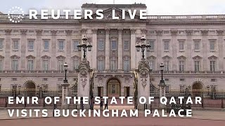 LIVE The Emir of the State of Qatar and his wife visit Buckingham Palace [upl. by Ennovehc16]