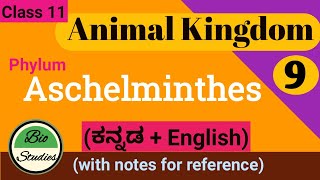 in Kannada Class 11  Animal Kingdom  Part 9  Phylum Aschelminthes [upl. by Acus663]