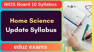 Nios 10 home science syllabus nios niosexamupdates niossyllabus [upl. by Aneliram995]