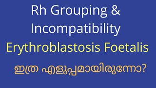 Rh grouping and Rh incompatibilityErythroblastosis foetalis മലയാളംBody fluids and circulation1 [upl. by Nicolis]